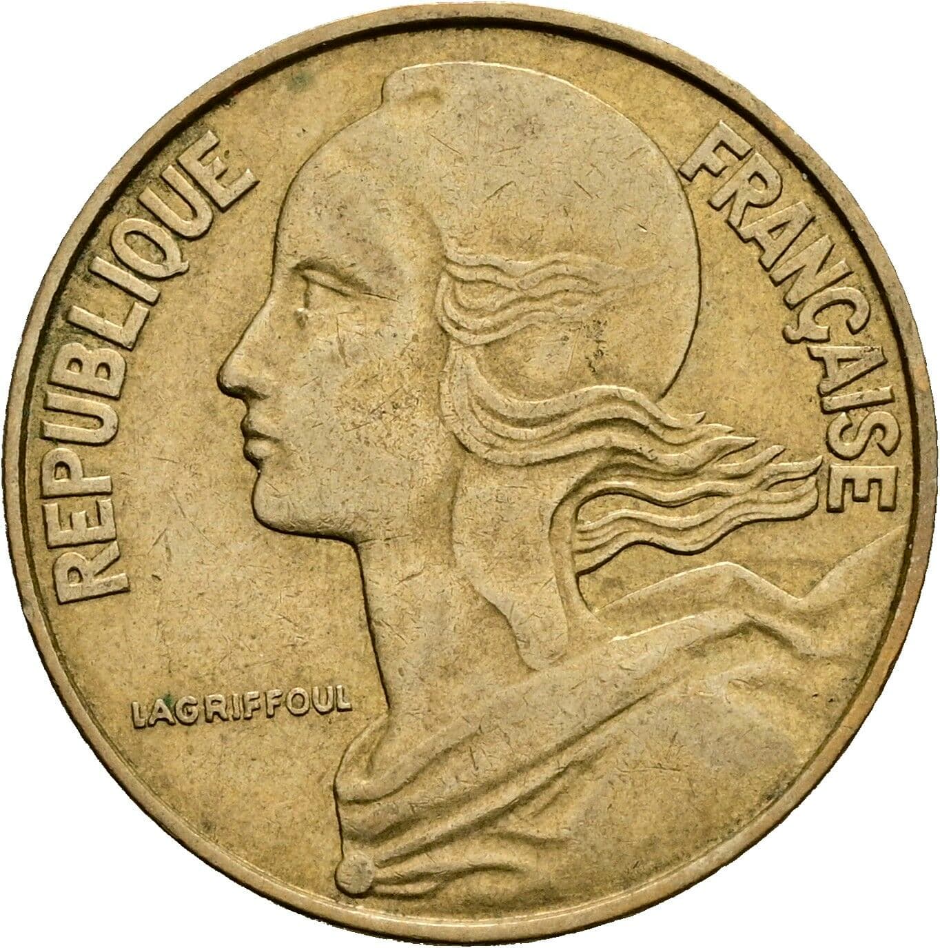 20 Centimes 1967 – Rückseite