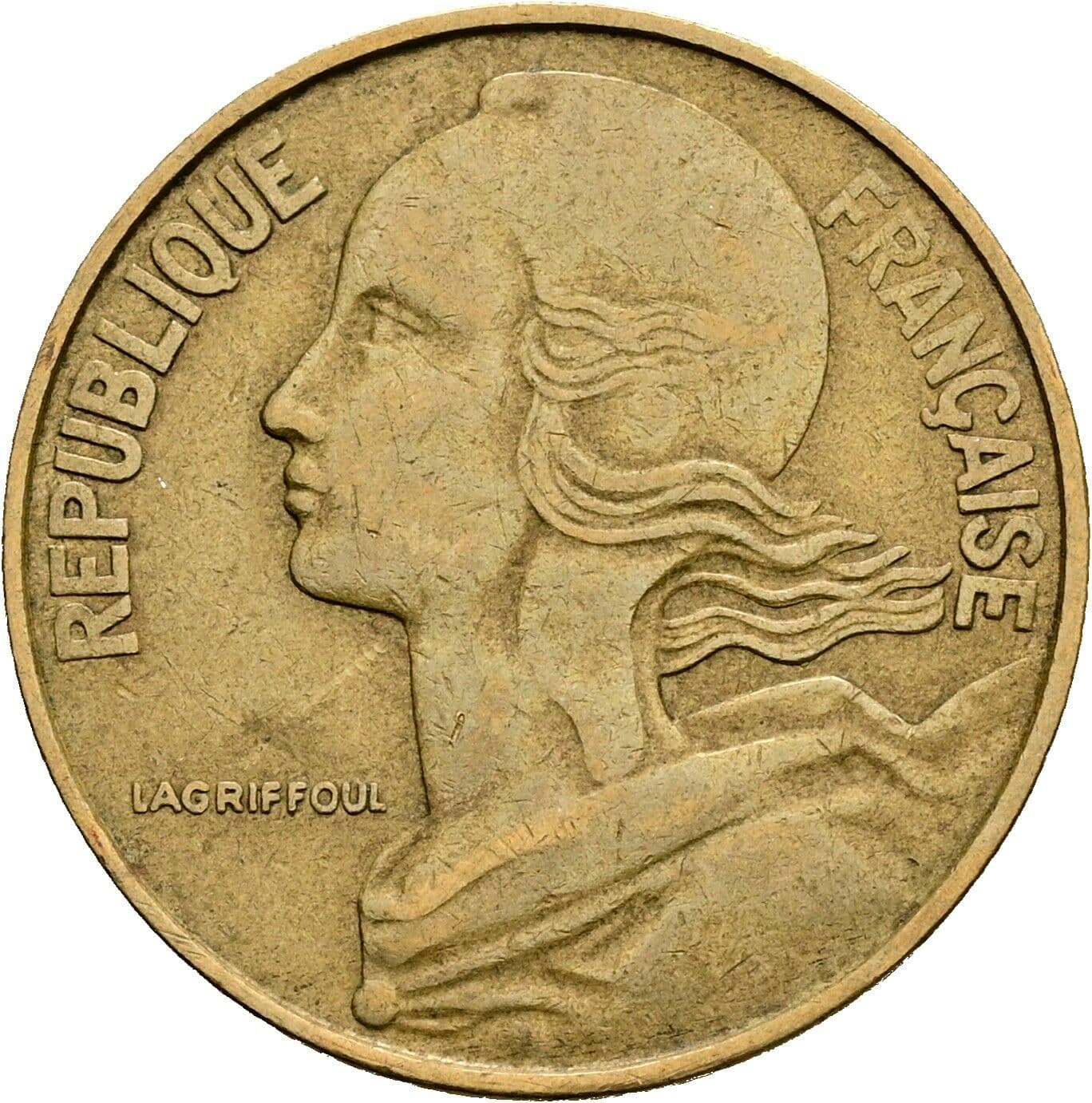 20 Centimes 1963 – Vorderseite