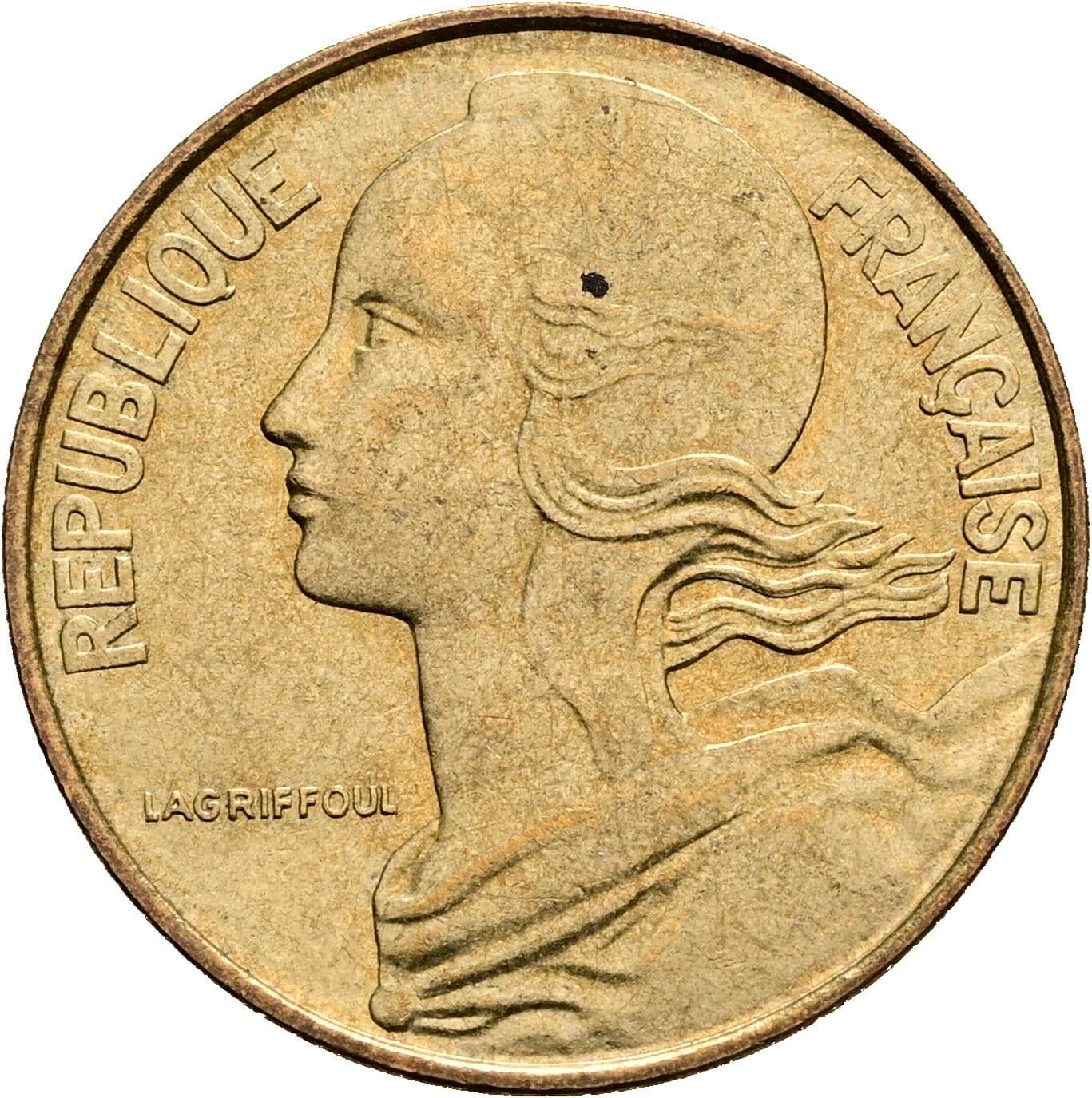 20 Centimes 1968 – Vorderseite