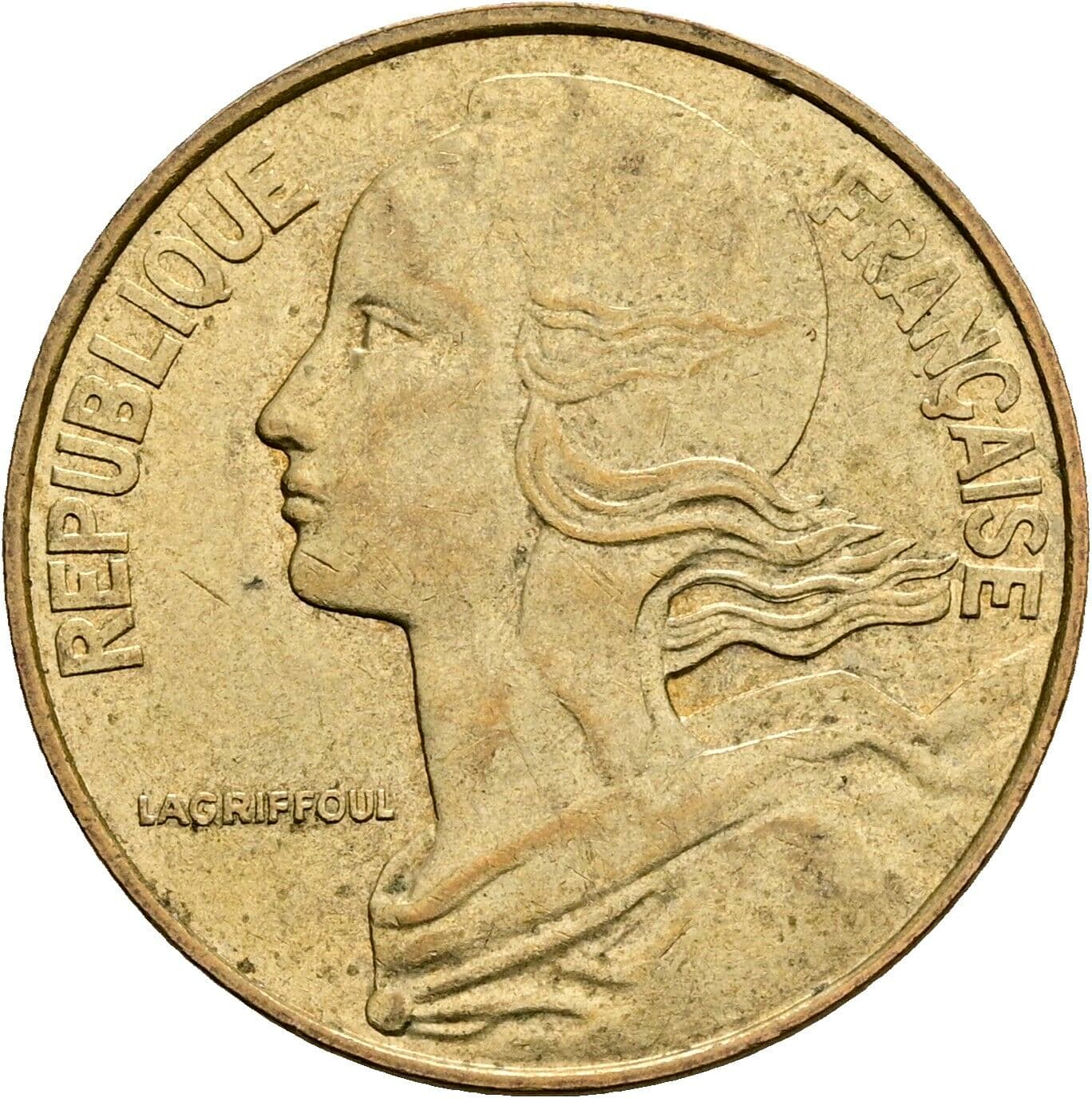 20 Centimes 1982 – Vorderseite