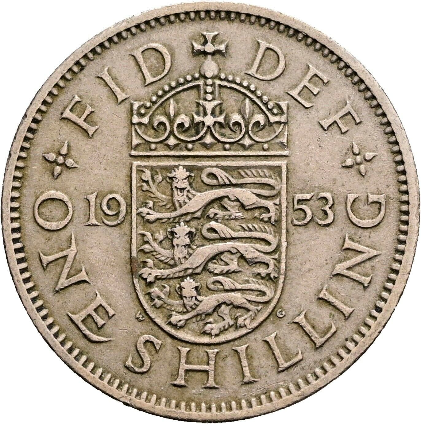 1 Shilling Elisabeth II. 1952-2022 1953 – Rückseite