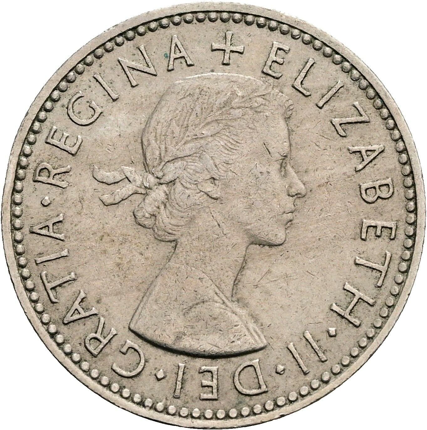 1 Shilling Elisabeth II. 1952-2022 1966 – Vorderseite