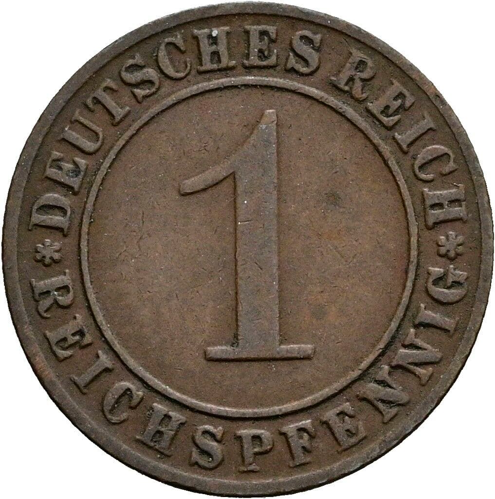 1 Reichspfennig 1934 D – Vorderseite