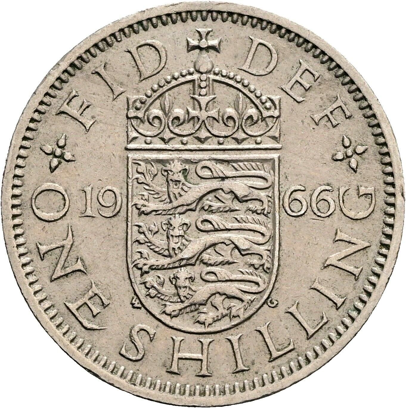 1 Shilling Elisabeth II. 1952-2022 1966 – Rückseite