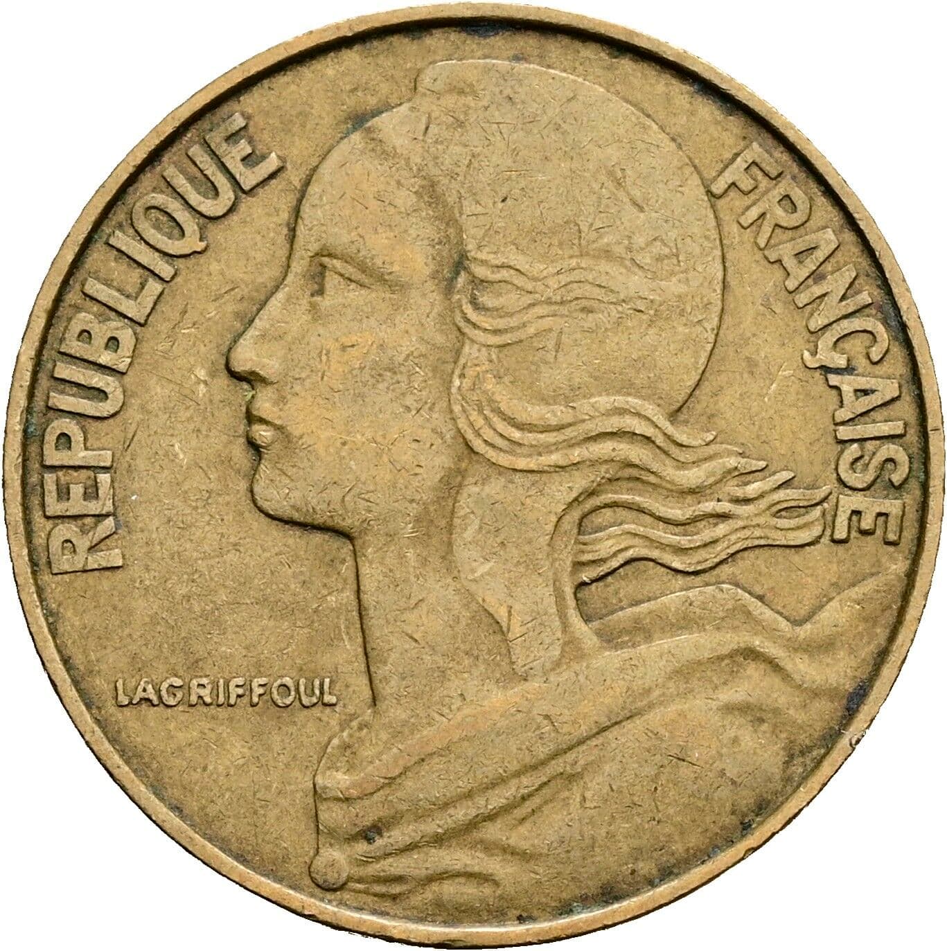 20 Centimes 1974 – Rückseite