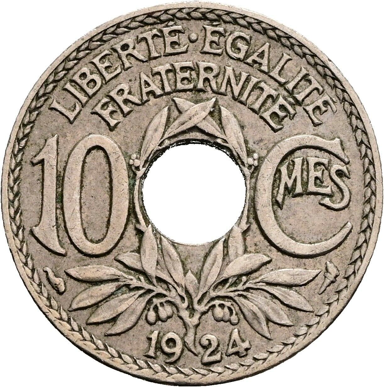 10 Centimes 1924 – Vorderseite