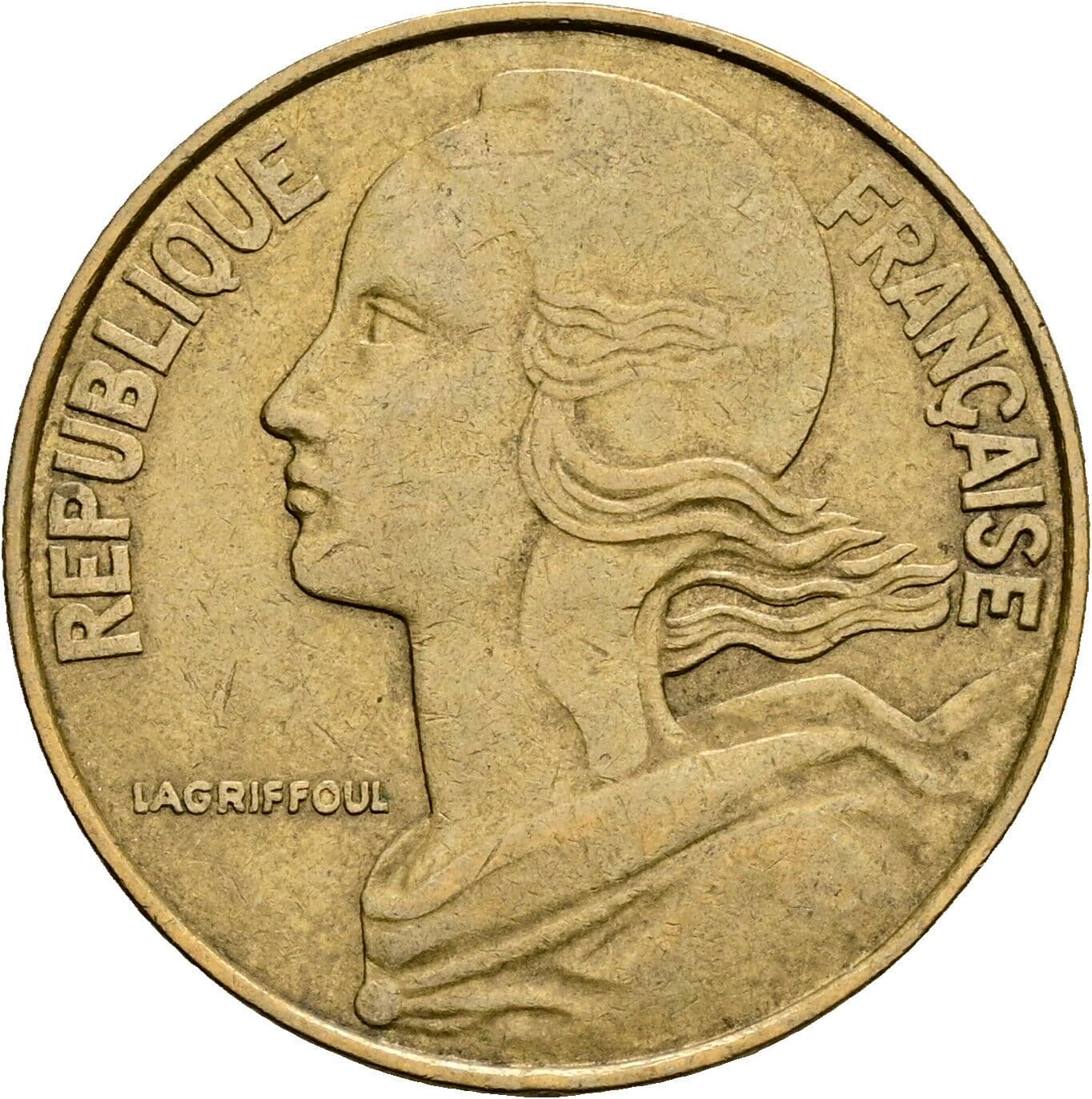 20 Centimes 1974 – Rückseite