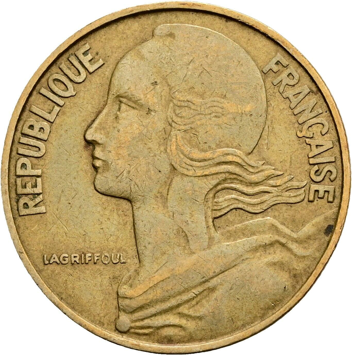 20 Centimes 1967 – Vorderseite