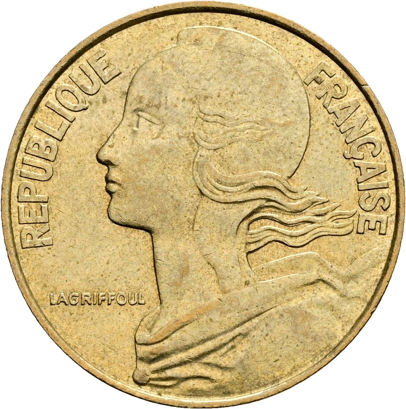 20 Centimes 1992 – Vorderseite