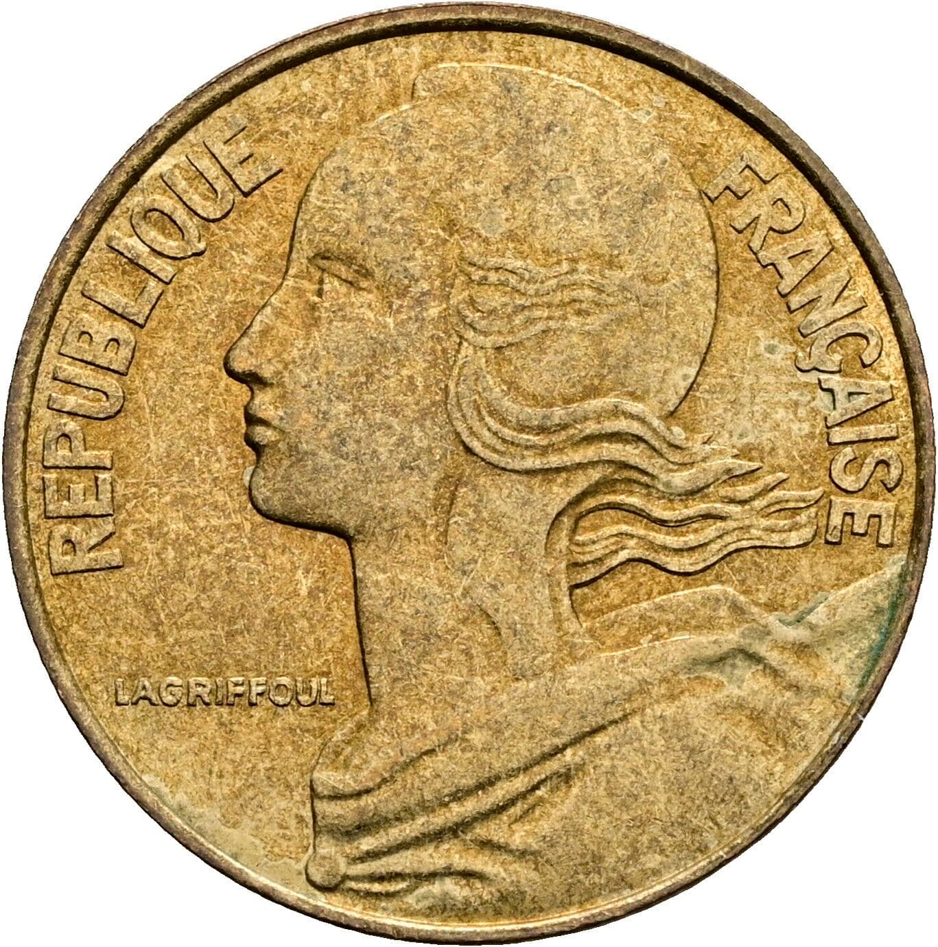 20 Centimes 1992 – Vorderseite