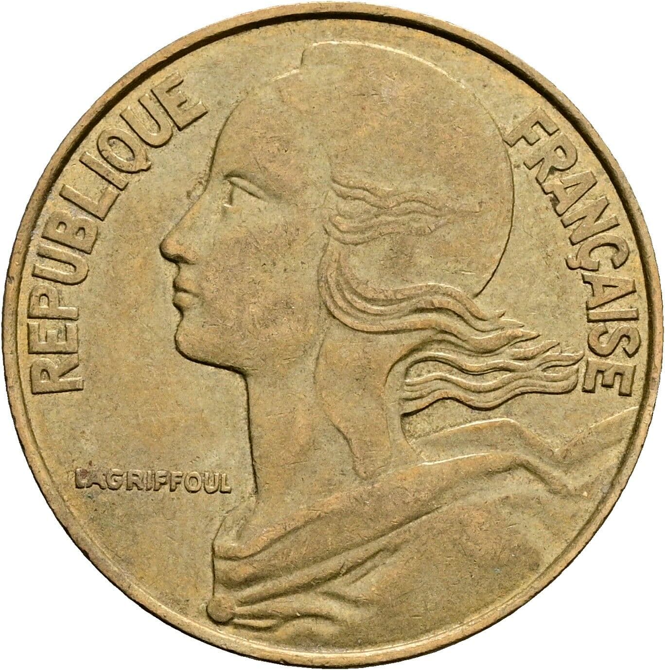 20 Centimes 1988 – Rückseite