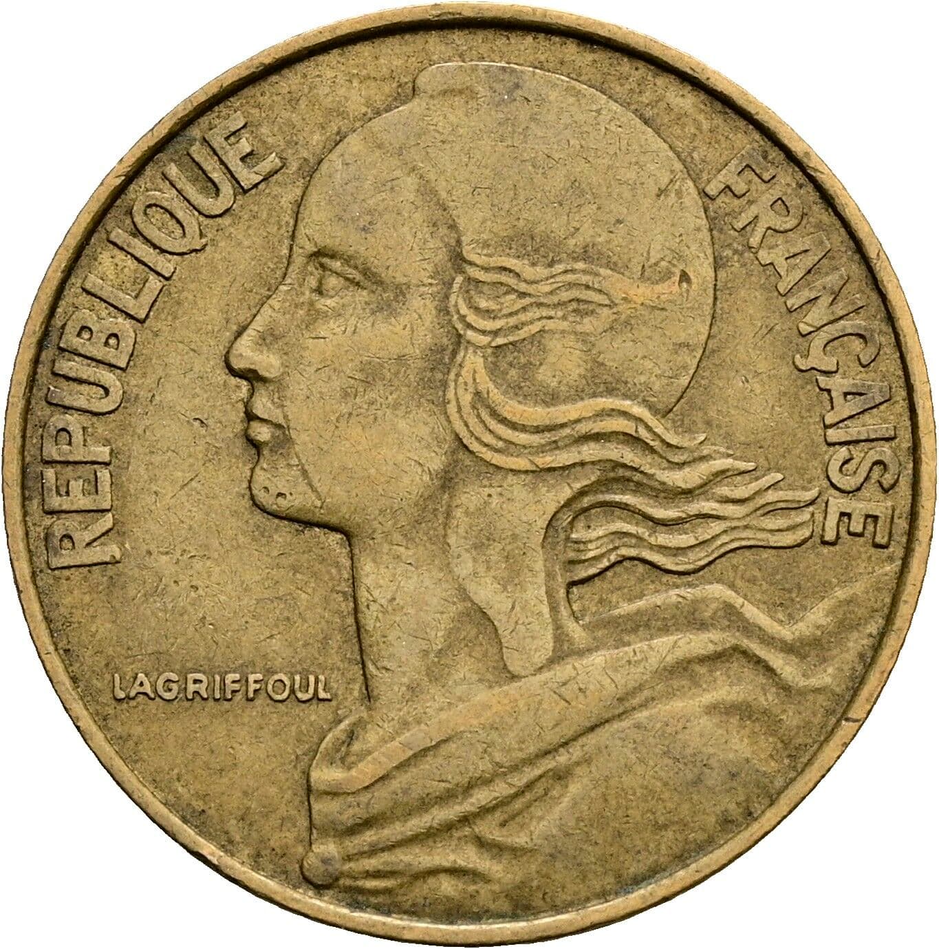 20 Centimes 1963 – Vorderseite