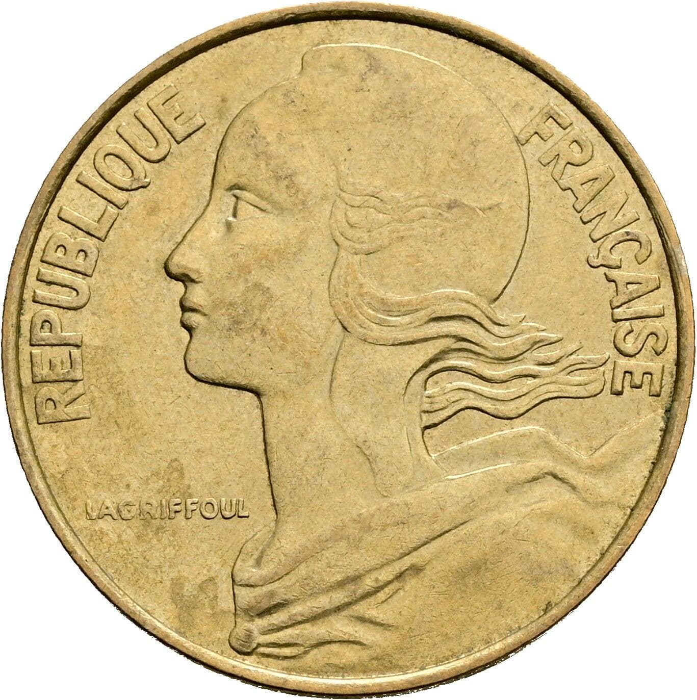 20 Centimes 1977 – Vorderseite