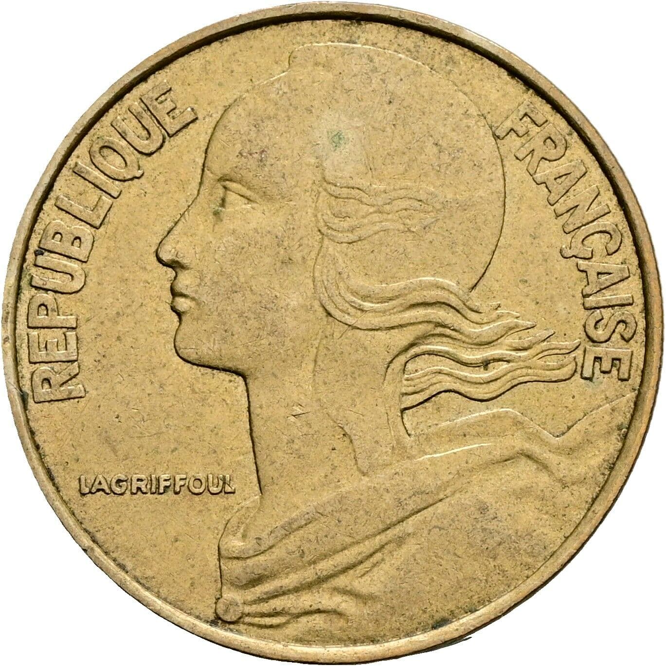 20 Centimes 1974 – Vorderseite