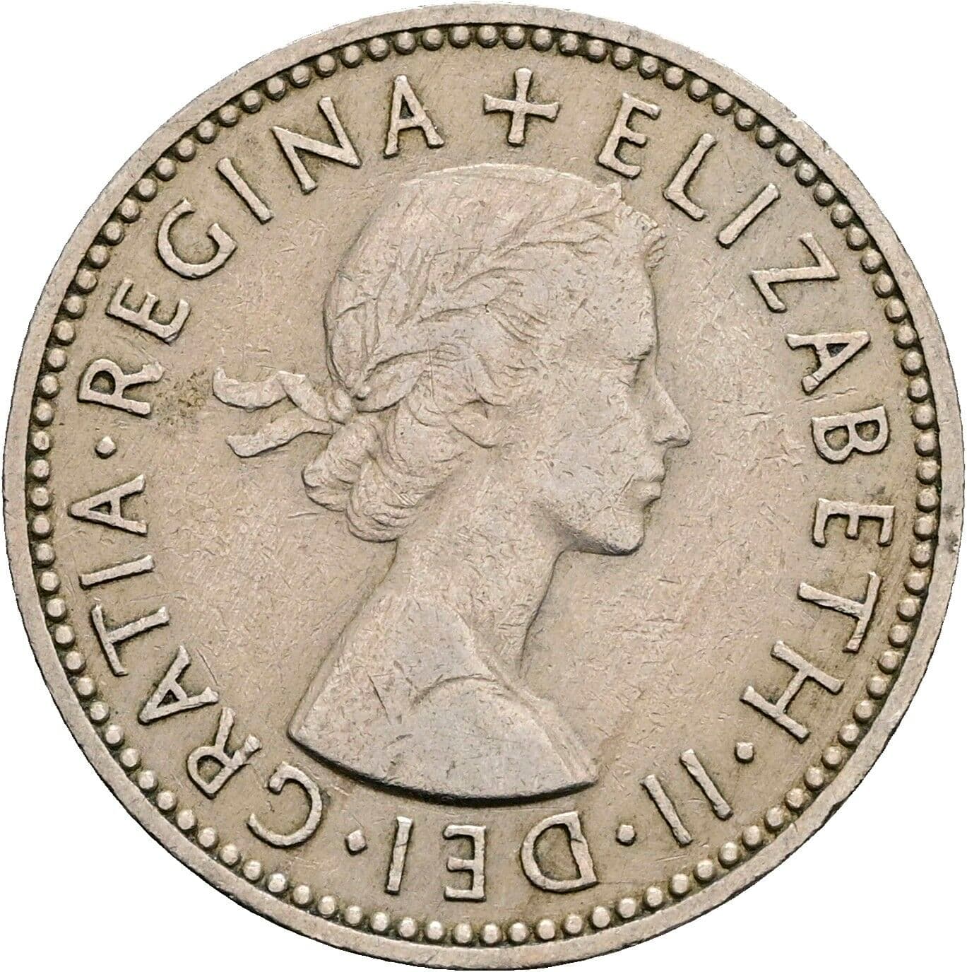 1 Shilling Elisabeth II. 1952-2022 1956 – Vorderseite