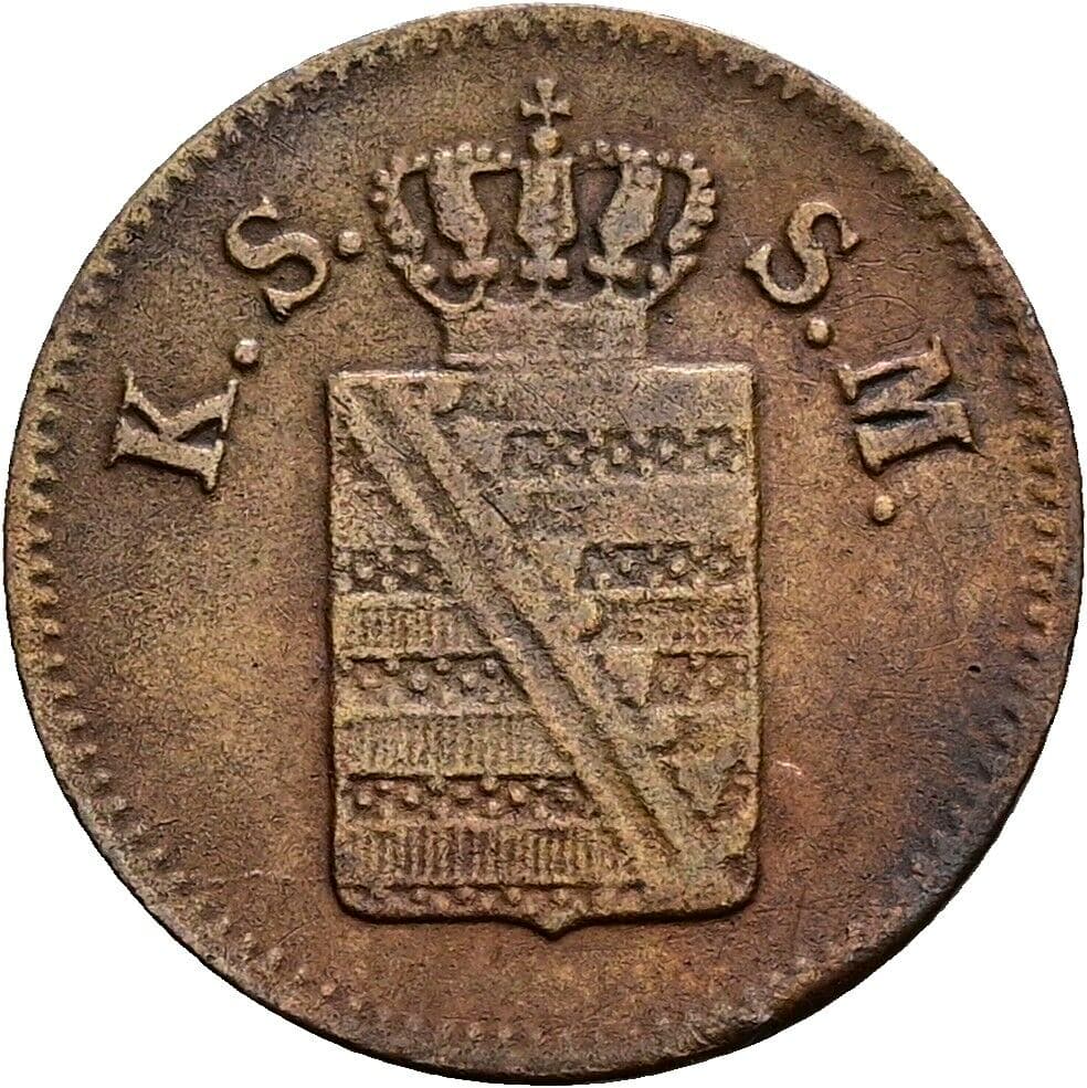 1 Pfennig Johann 1854-1873 1855 F – Rückseite