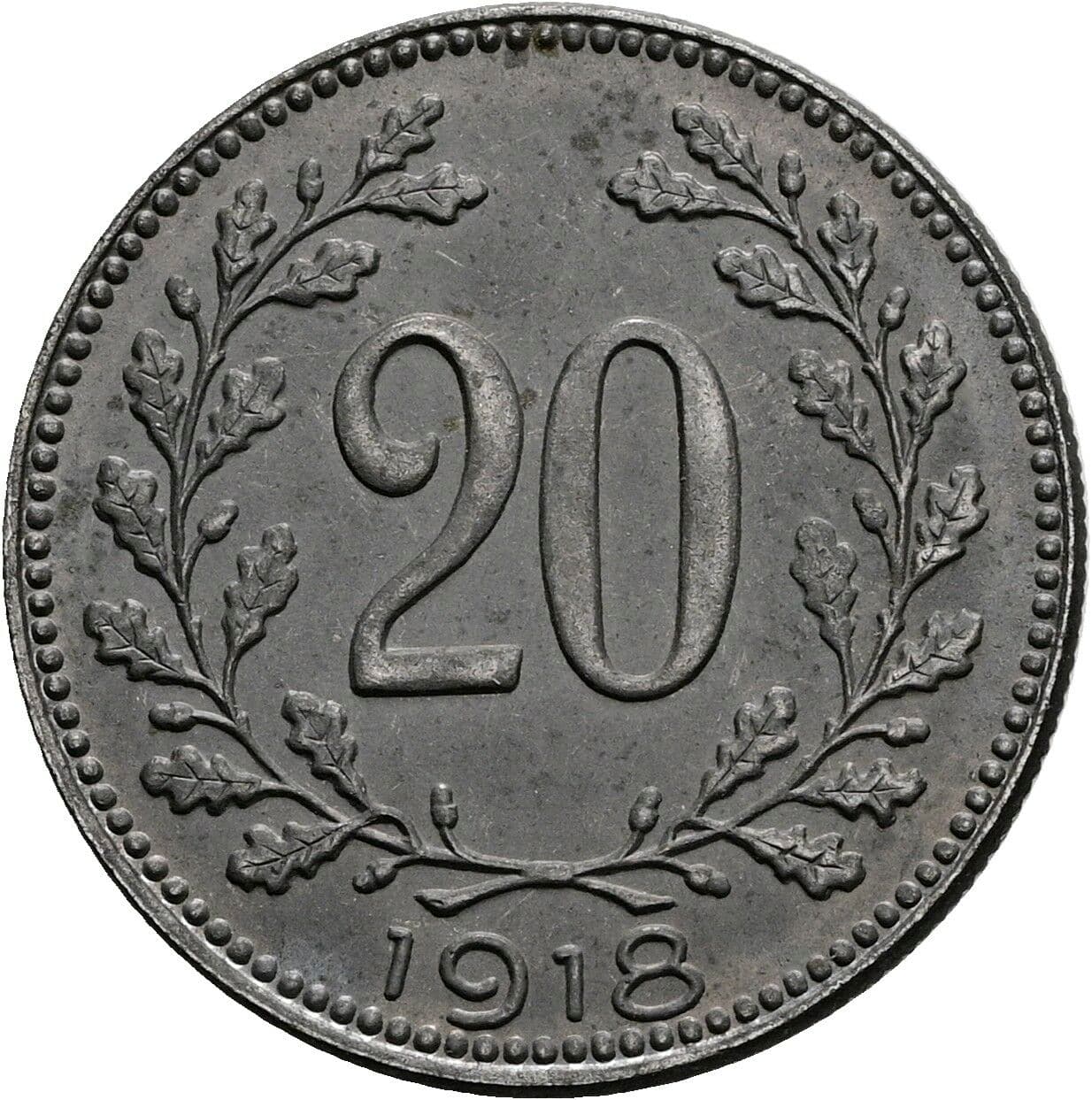 20 Heller Karl I., 1916-1918 1918 – Vorderseite