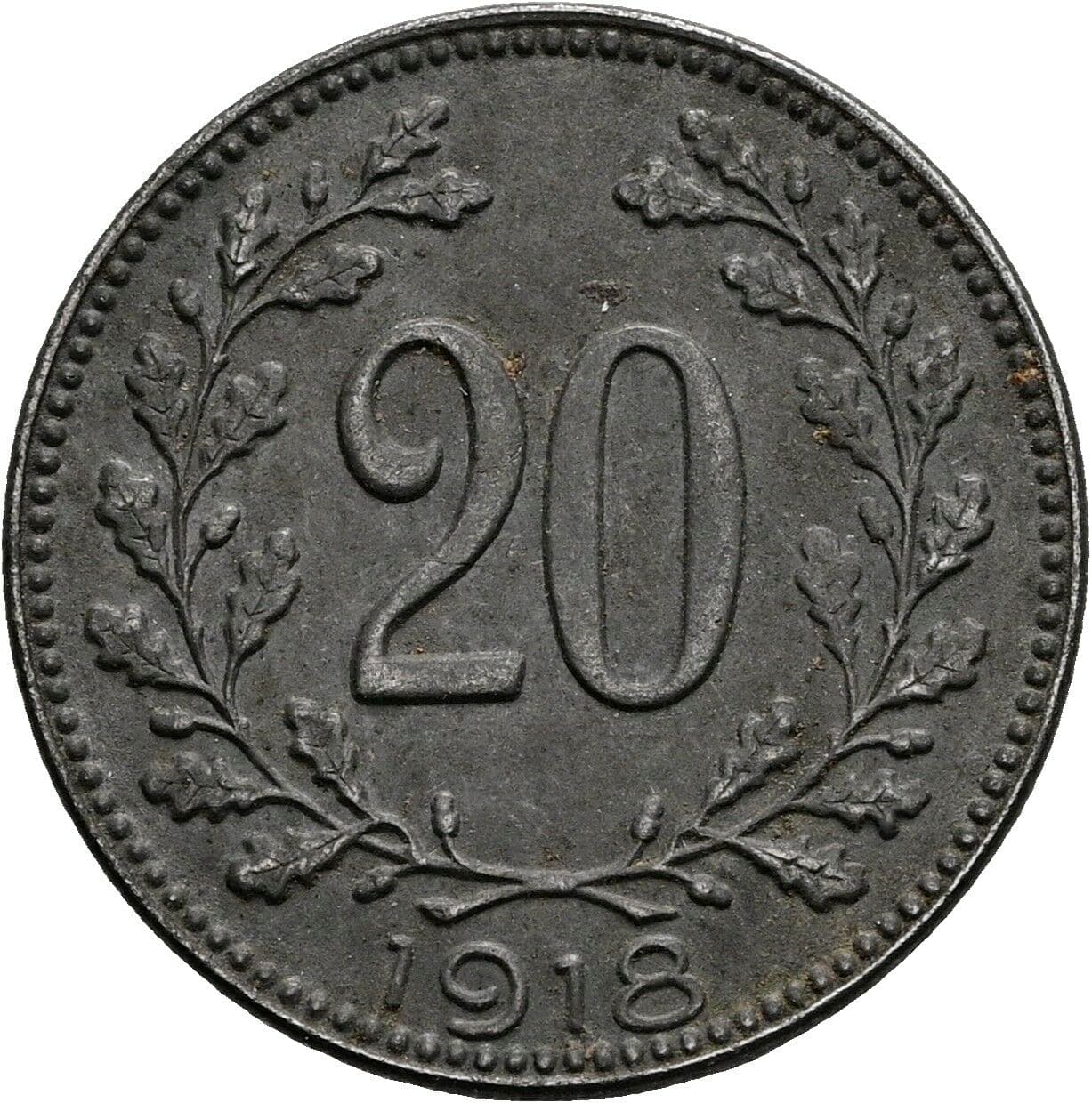 20 Heller Karl I., 1916-1918 1918 – Vorderseite
