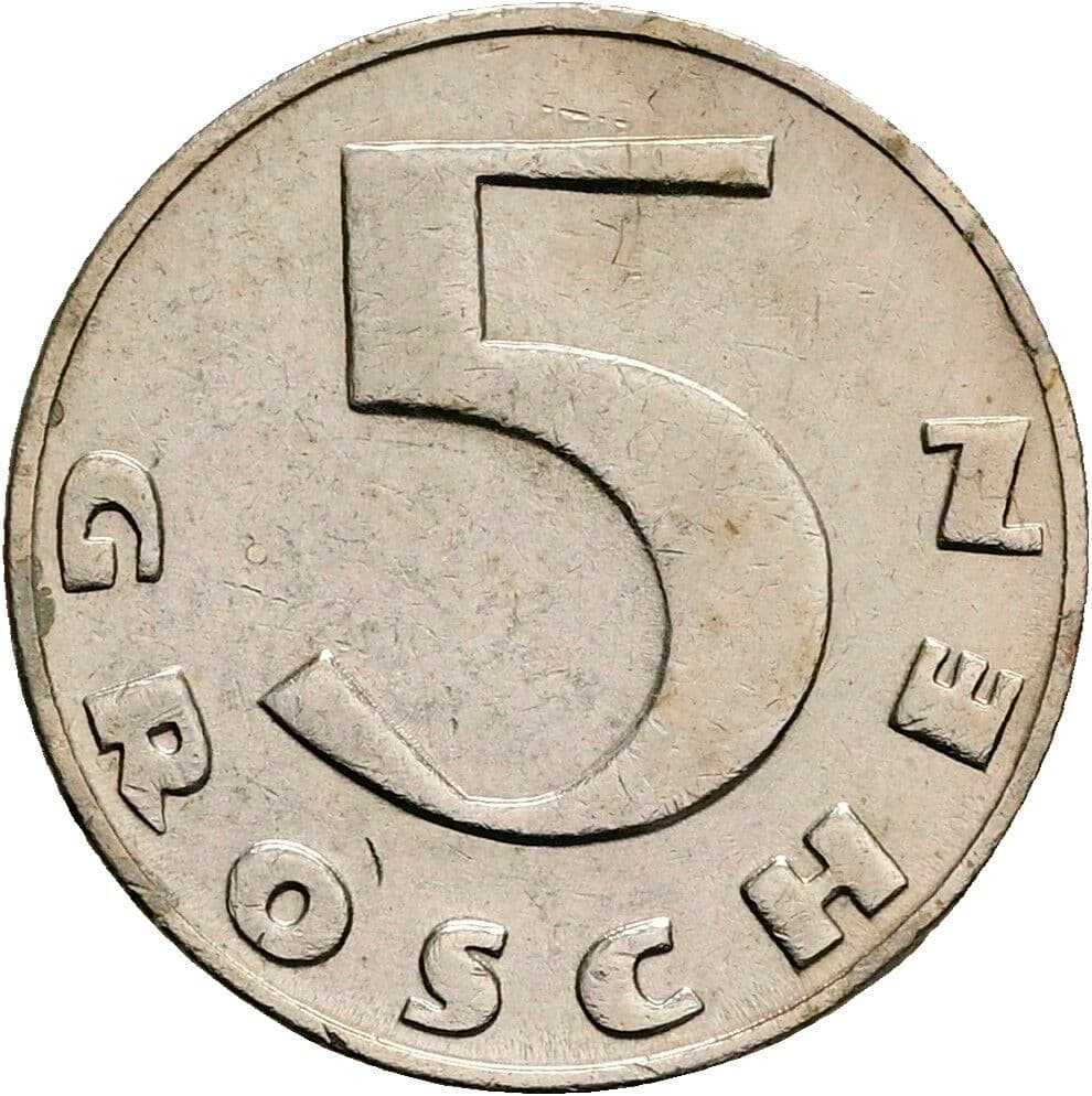 5 Groschen 1934 – Vorderseite