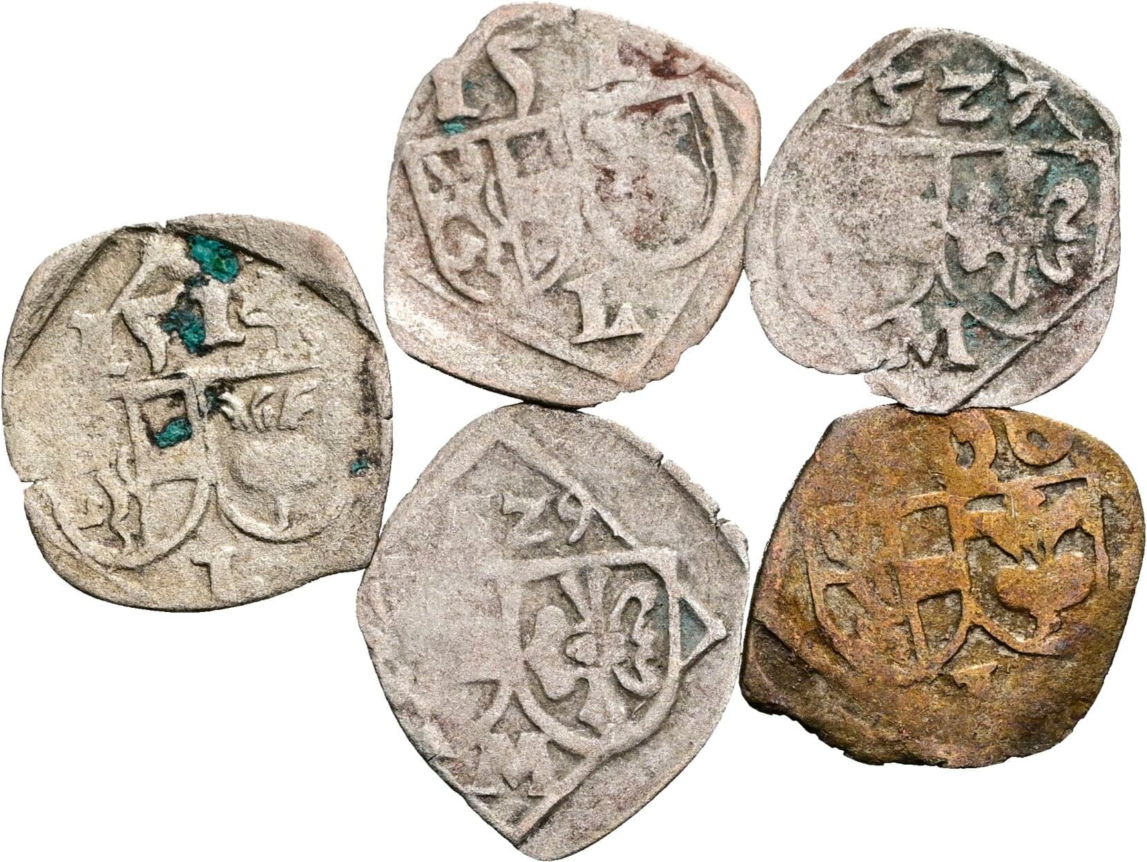 Lot 5 Stück Pfennige – Vorderseite