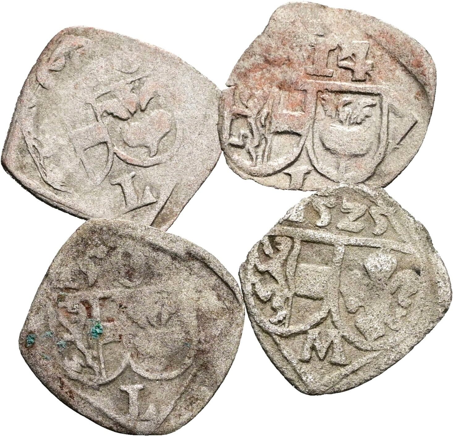 Lot 4 Stück Pfennige – Vorderseite