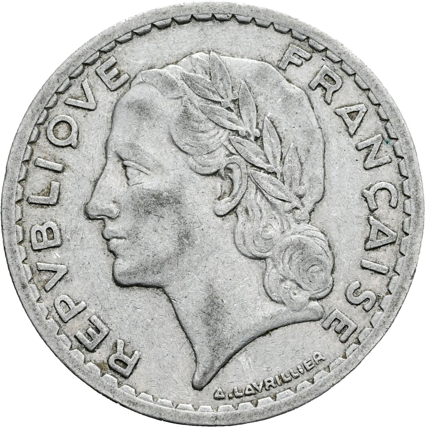 5 Francs 1949 – Rückseite