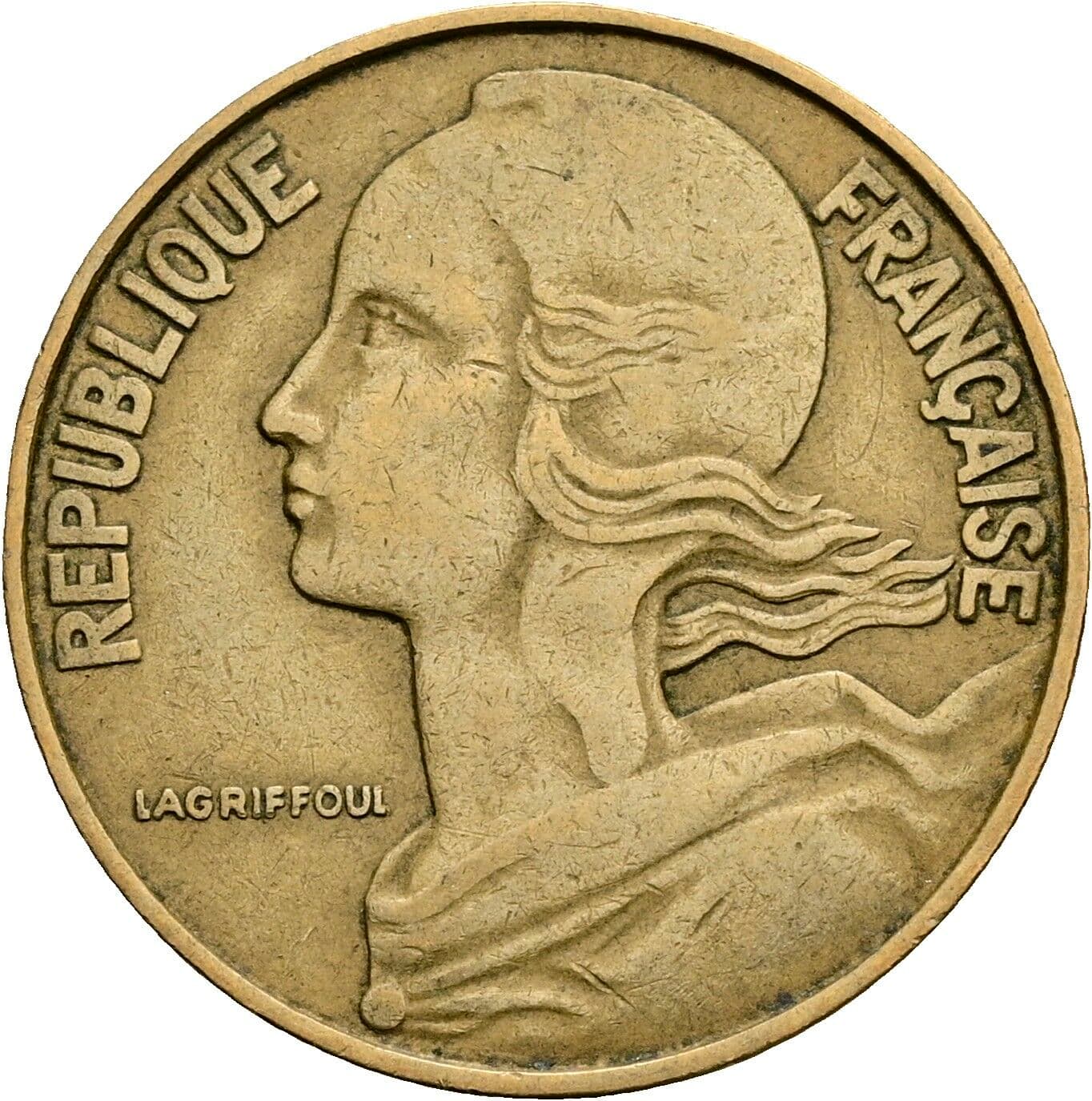 20 Centimes 1967 – Vorderseite