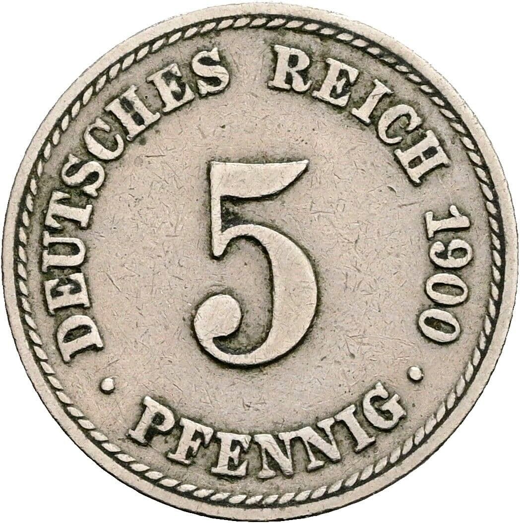 5 Pfennig 1900 A – Vorderseite