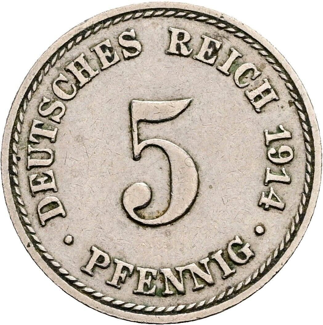 5 Pfennig 1914 A – Vorderseite