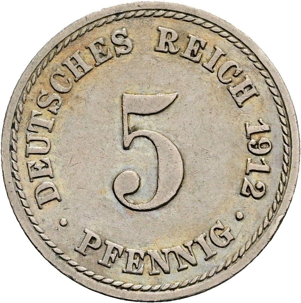 5 Pfennig 1912 A – Vorderseite