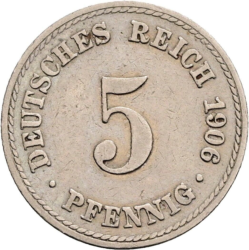 5 Pfennig 1906 A – Vorderseite