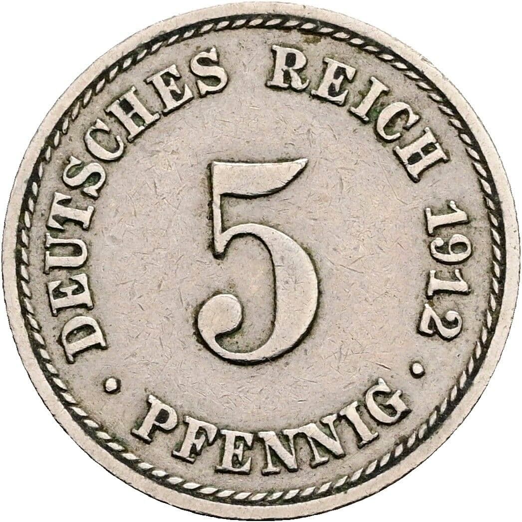 5 Pfennig 1912 A – Vorderseite