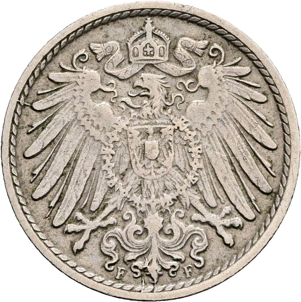 5 Pfennig 1912 F – Rückseite
