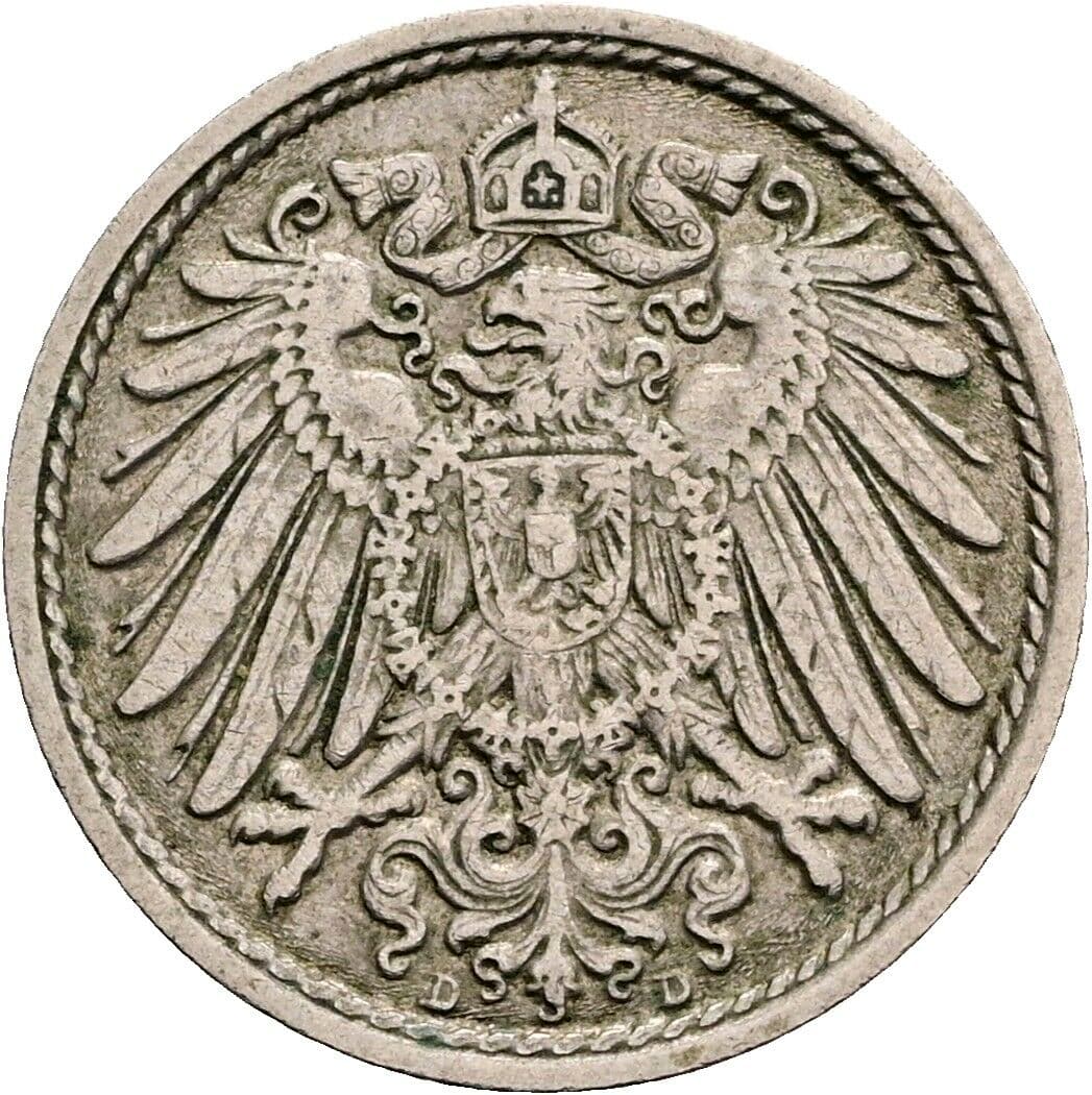 5 Pfennig 1912 D – Rückseite