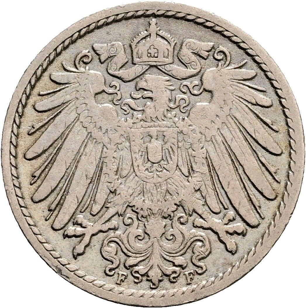 5 Pfennig 1901 F – Rückseite
