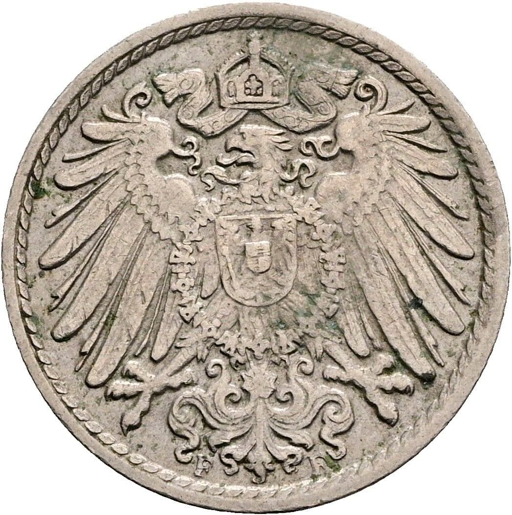 5 Pfennig 1914 F – Rückseite