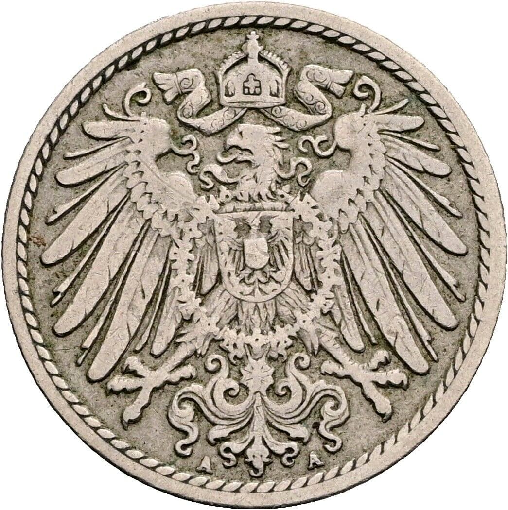 5 Pfennig 1902 A – Rückseite