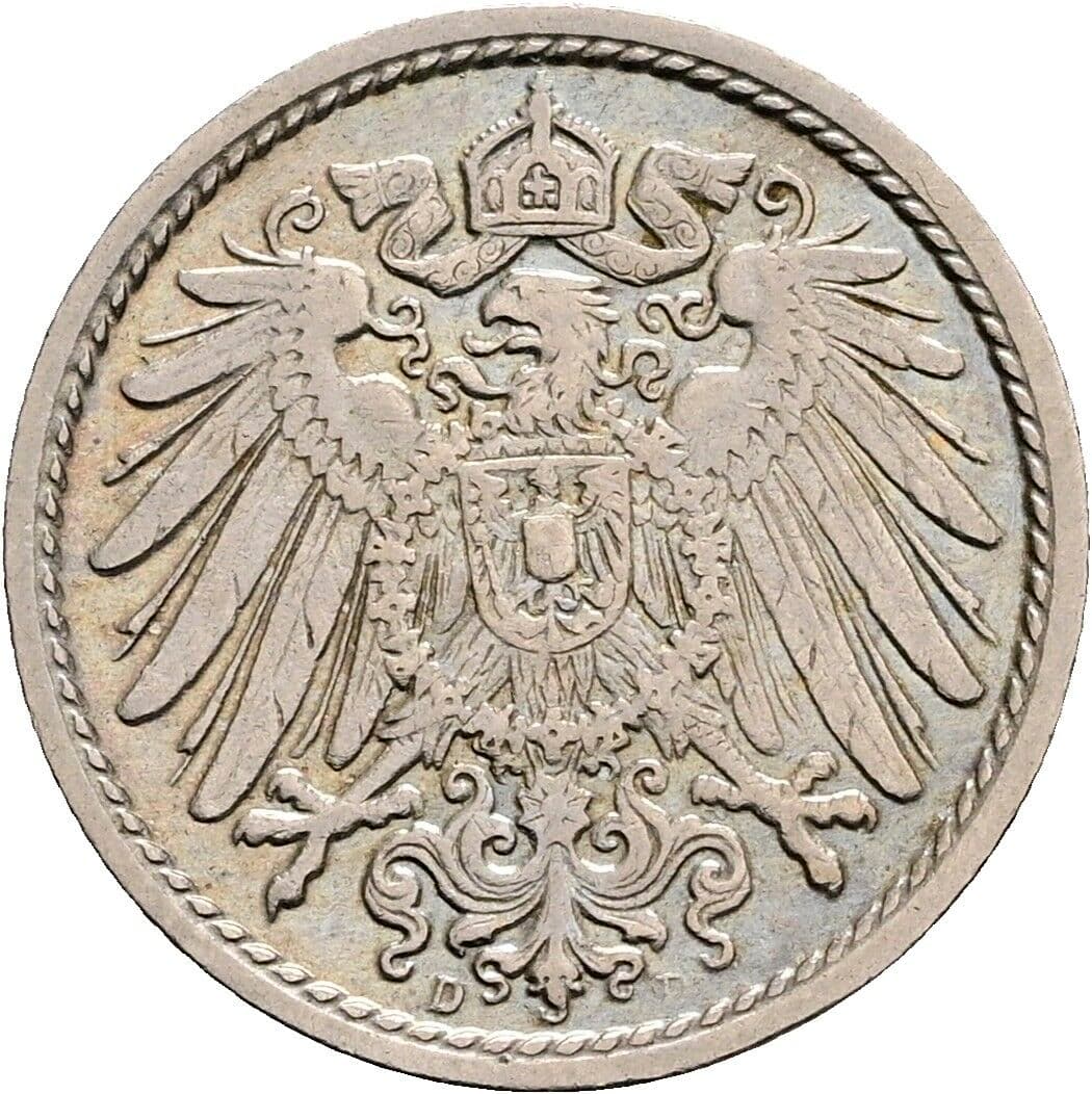 5 Pfennig 1913 D – Rückseite