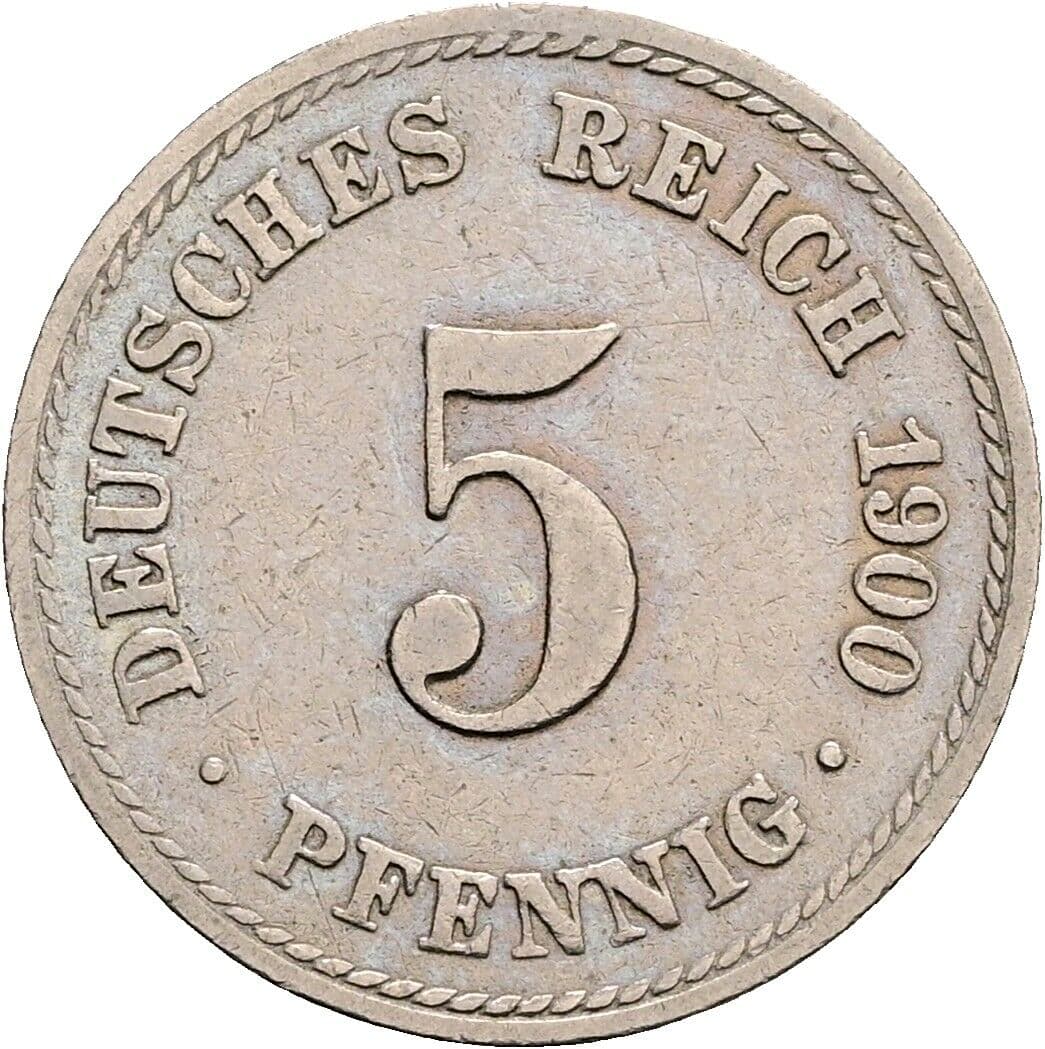 5 Pfennig 1900 A – Vorderseite