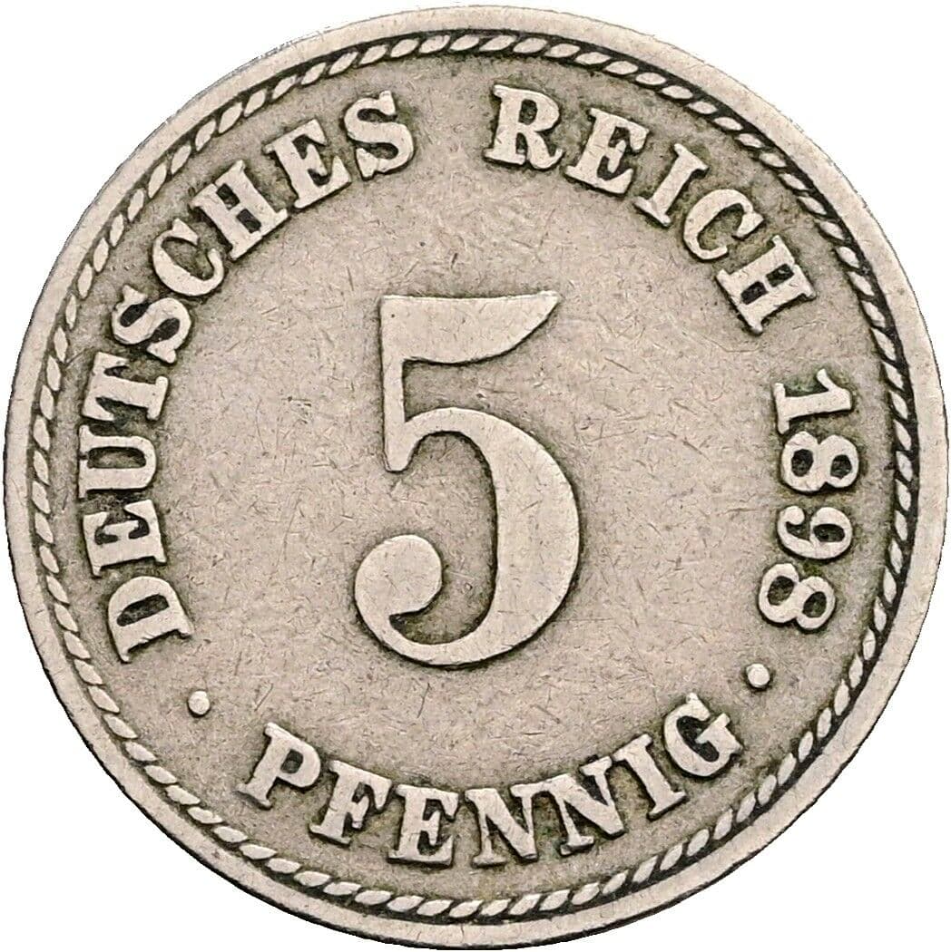 5 Pfennig 1898 A – Vorderseite