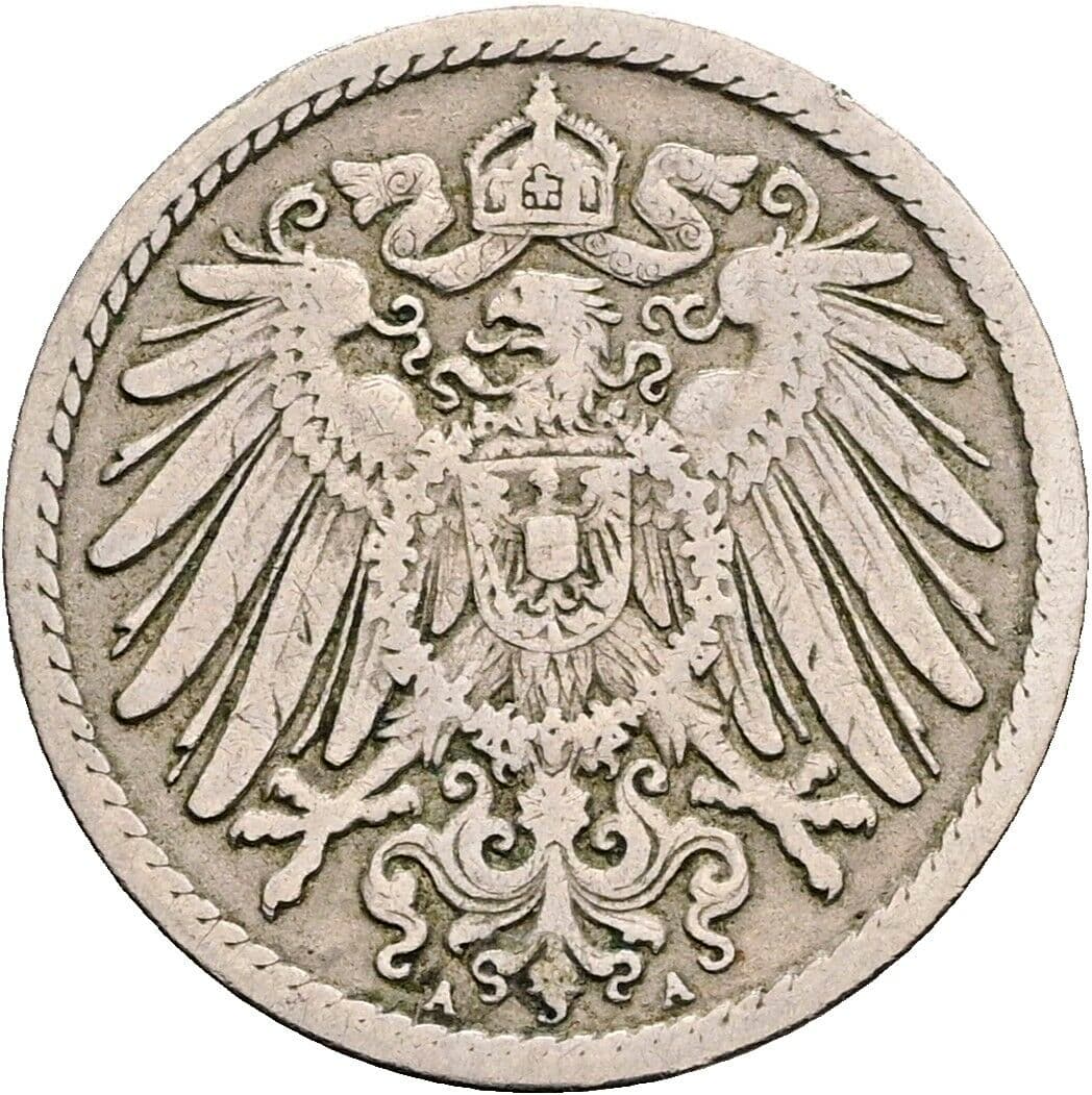 5 Pfennig 1898 A – Rückseite