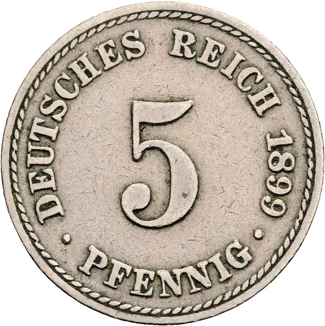 5 Pfennig 1899 A – Vorderseite