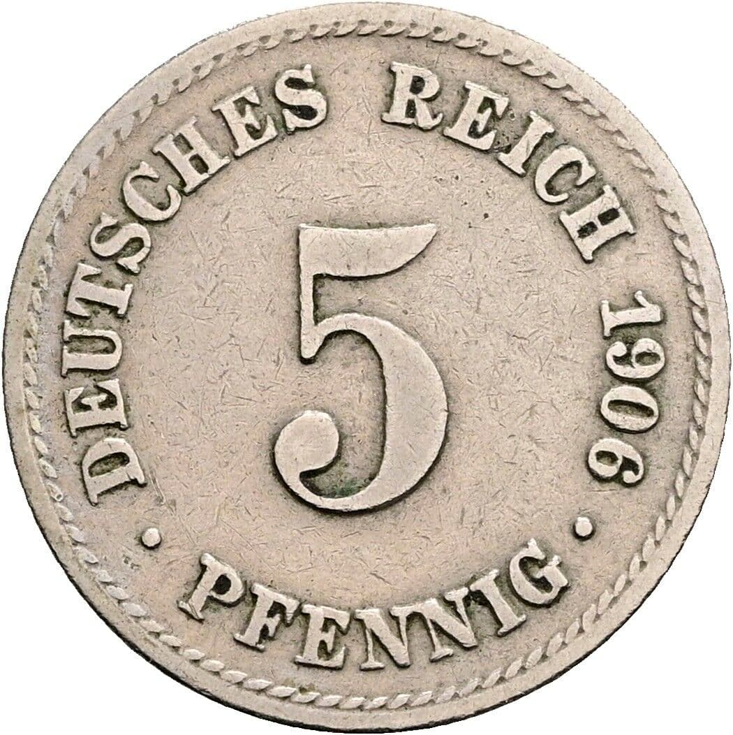 5 Pfennig 1906 A – Vorderseite
