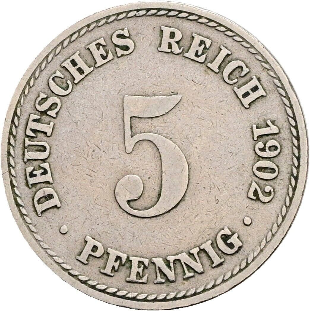 5 Pfennig 1902 A – Vorderseite