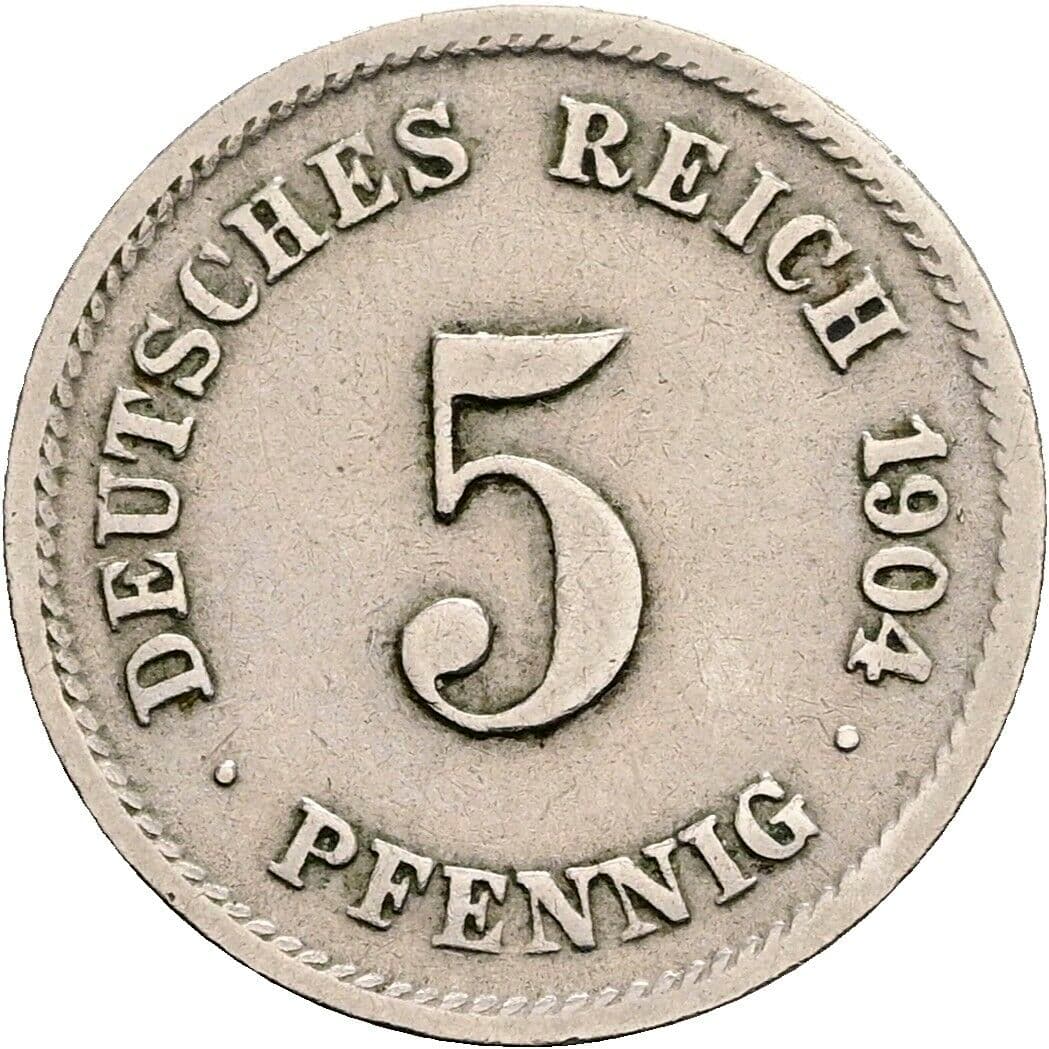 5 Pfennig 1904 G – Vorderseite