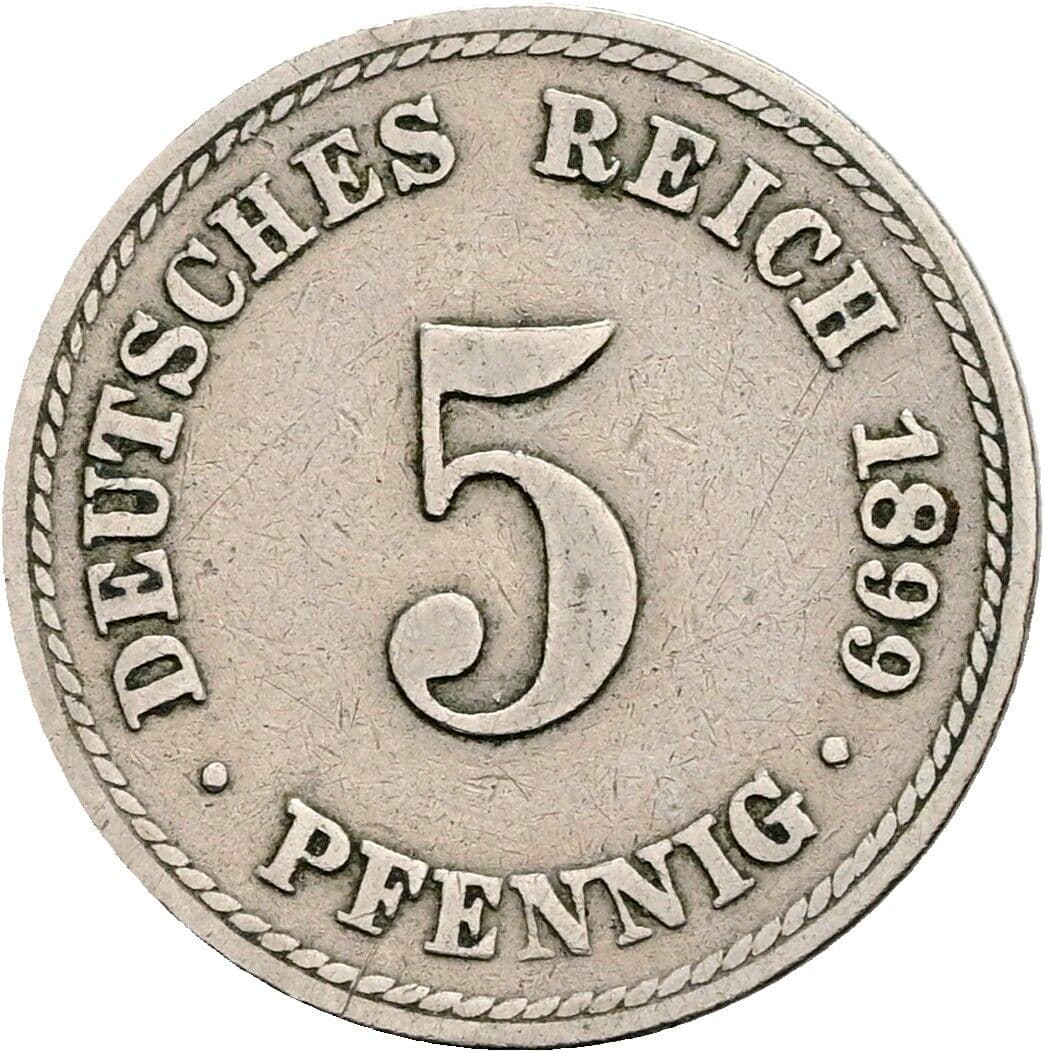 5 Pfennig 1899 A – Vorderseite