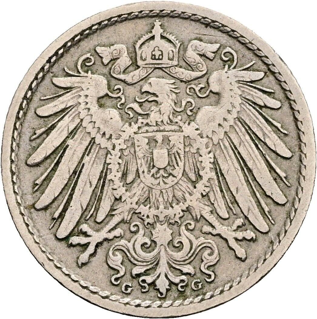 5 Pfennig 1904 G – Rückseite