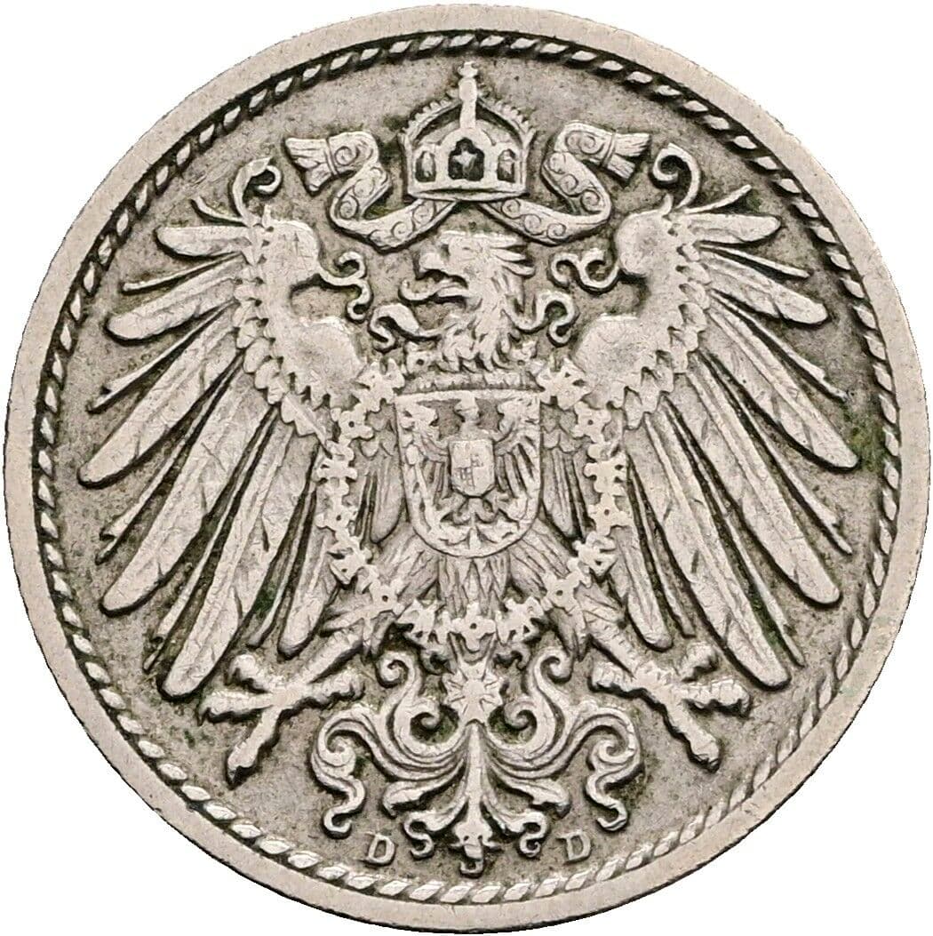 5 Pfennig 1914 D – Rückseite