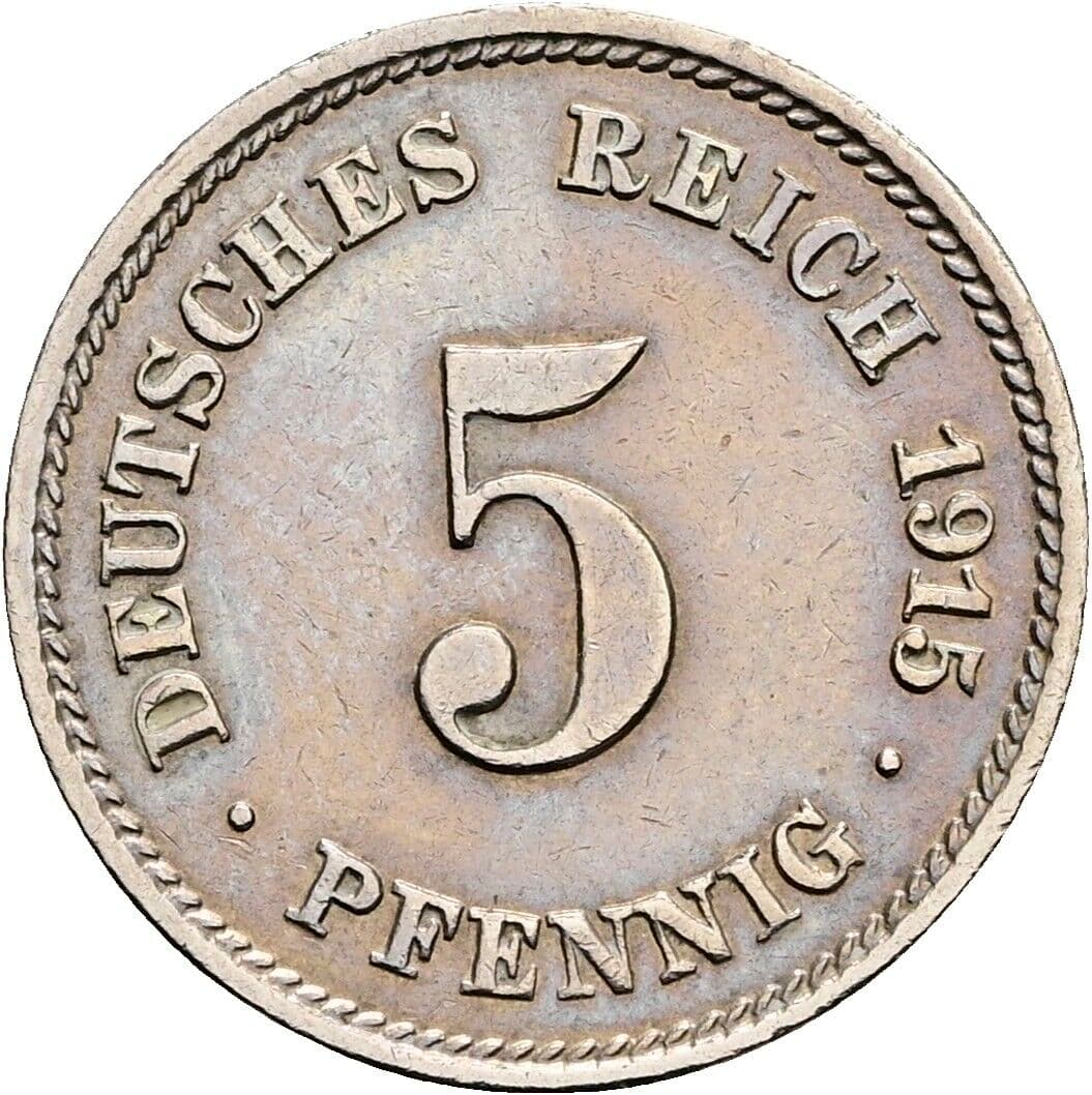 5 Pfennig 1915 J – Vorderseite