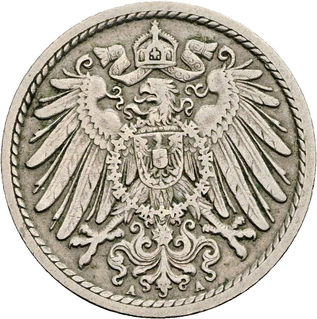 5 Pfennig 1905 A – Rückseite